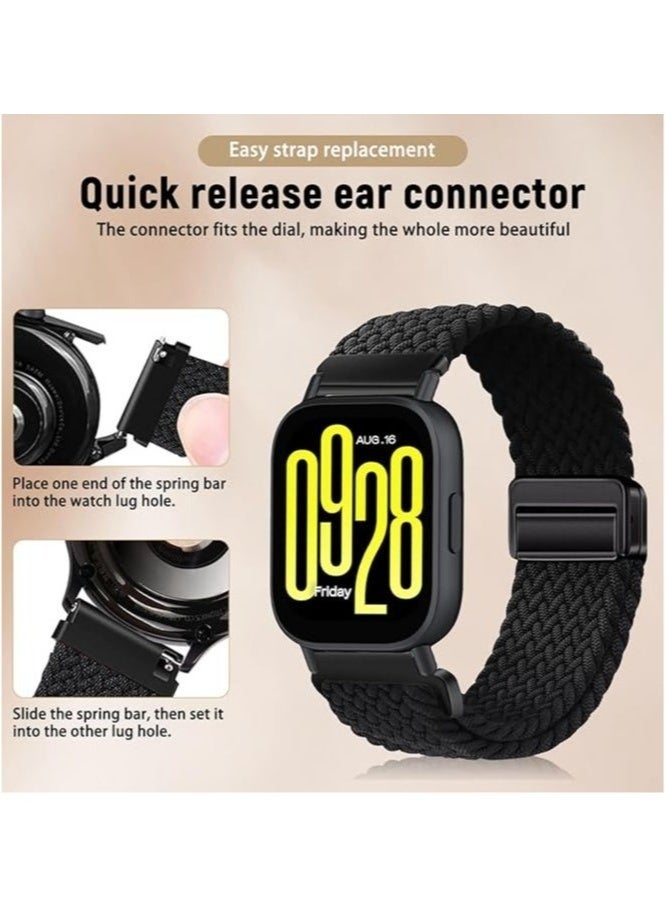 Nova future Nylon Braided Replacement Strap For Redmi Watch 5 Active/Redmi Watch 5 Lite 22mm(black) - Image 5